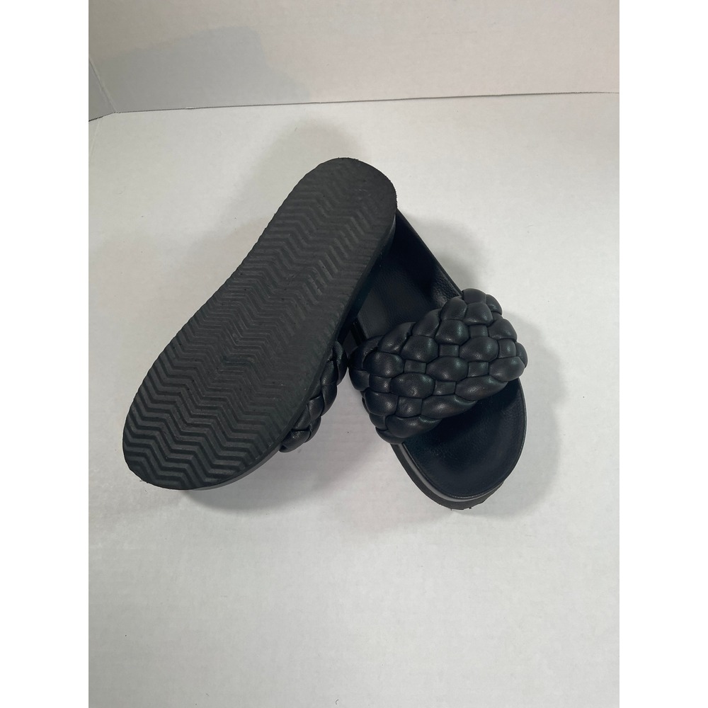 HM Black Braided Puffy Strap Platform Slide Sandals Womens Size 36 US 6 - Picture 12 of 12